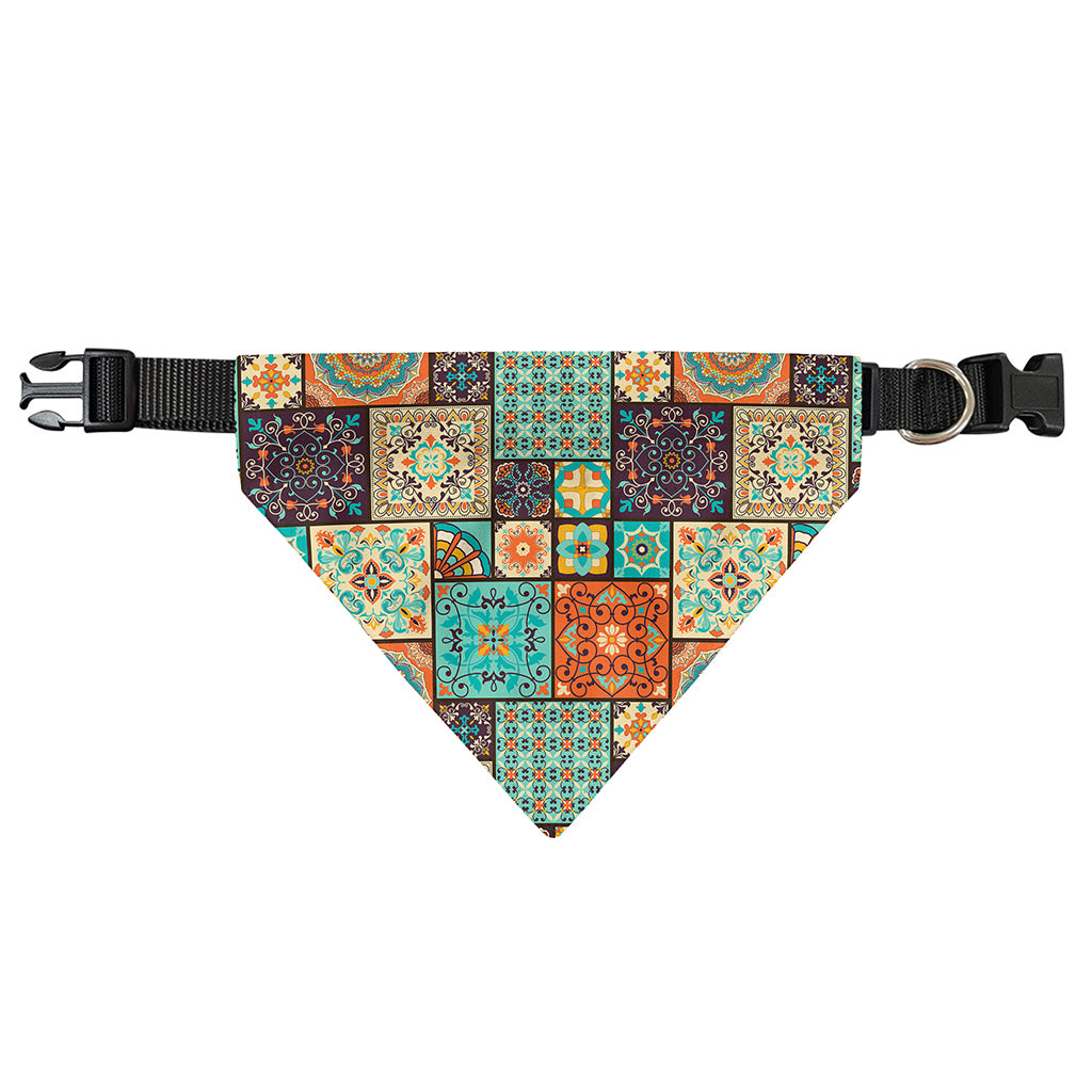 Vintage Floral Patchwork Pattern Print Over The Collar Dog Bandana