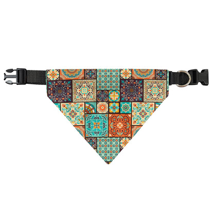 Vintage Floral Patchwork Pattern Print Over The Collar Dog Bandana