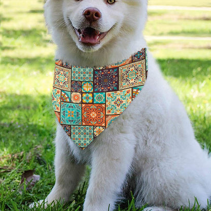 Vintage Floral Patchwork Pattern Print Over The Collar Dog Bandana