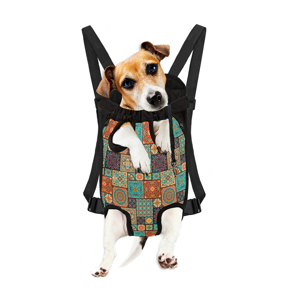 Vintage Floral Patchwork Pattern Print Pet Carrier Backpack