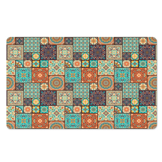 Vintage Floral Patchwork Pattern Print Polyester Doormat