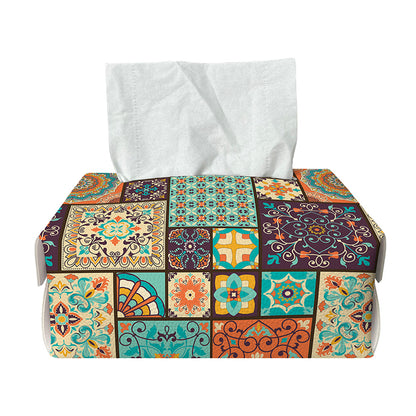 Vintage Floral Patchwork Pattern Print Rectangle Tissue Box Cover