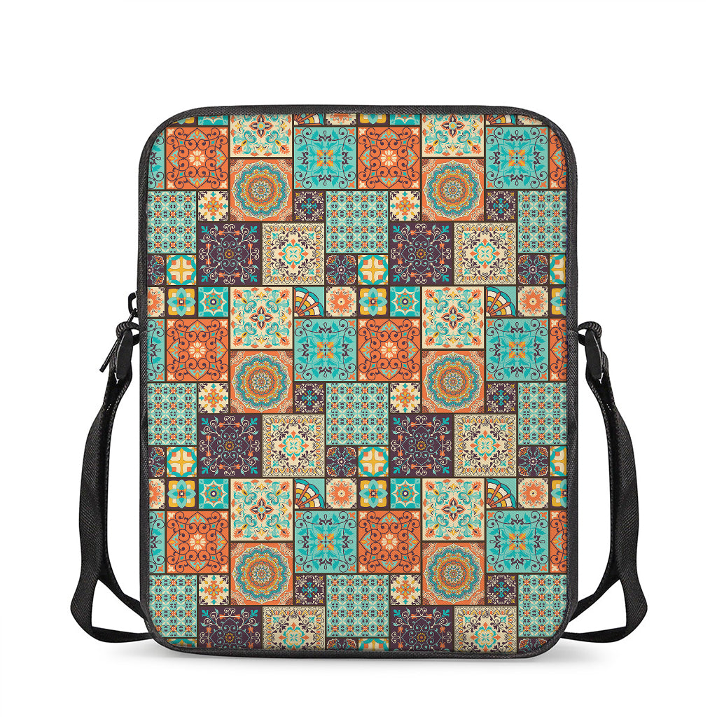 Vintage Floral Patchwork Pattern Print Rectangular Crossbody Bag