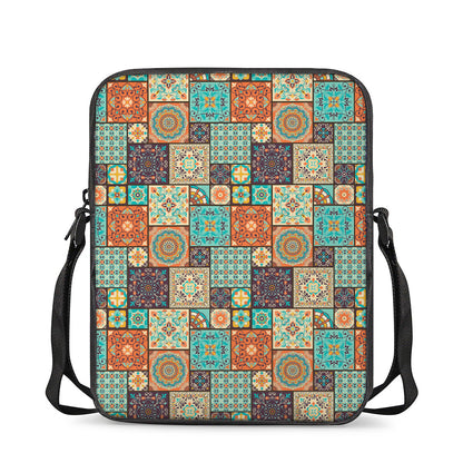 Vintage Floral Patchwork Pattern Print Rectangular Crossbody Bag