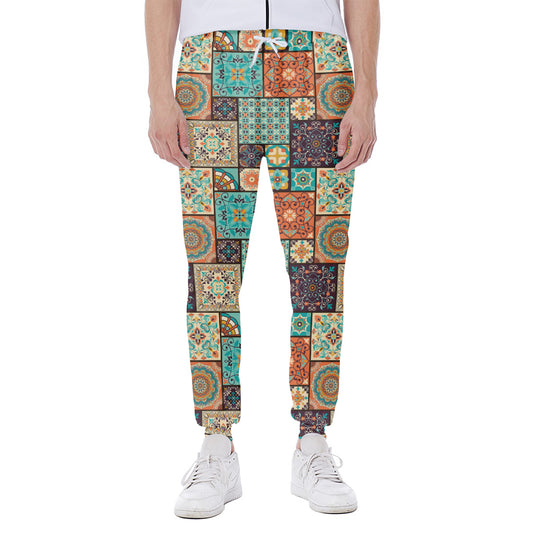 Vintage Floral Patchwork Pattern Print Scuba Joggers