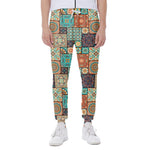 Vintage Floral Patchwork Pattern Print Scuba Joggers