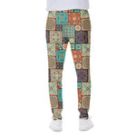 Vintage Floral Patchwork Pattern Print Scuba Joggers