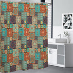 Vintage Floral Patchwork Pattern Print Shower Curtain