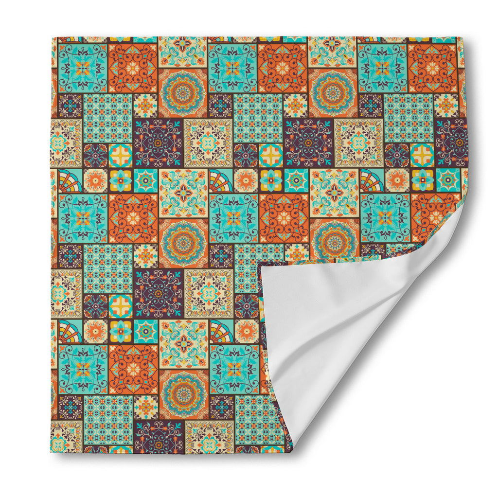 Vintage Floral Patchwork Pattern Print Silk Bandana