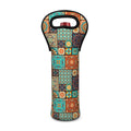Vintage Floral Patchwork Pattern Print Single Neoprene Wine Tote