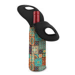 Vintage Floral Patchwork Pattern Print Single Neoprene Wine Tote