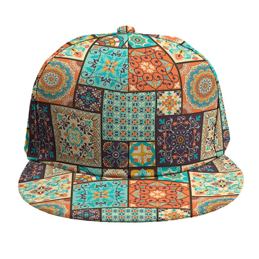 Vintage Floral Patchwork Pattern Print Snapback Cap