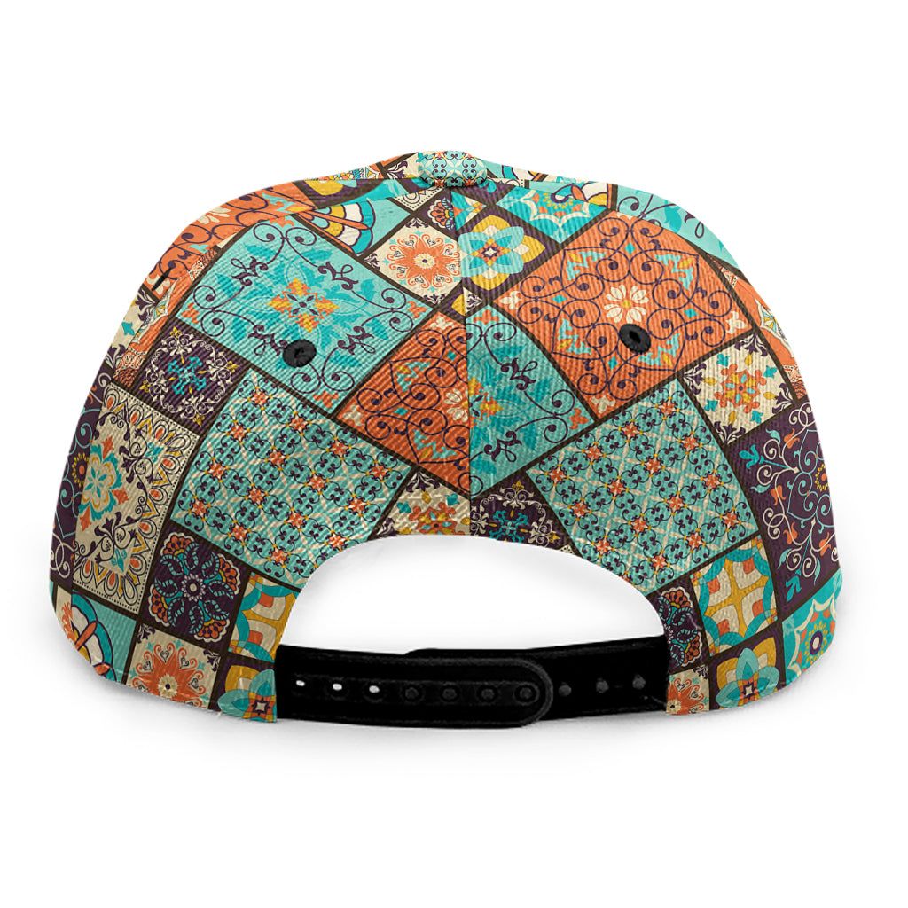 Vintage Floral Patchwork Pattern Print Snapback Cap