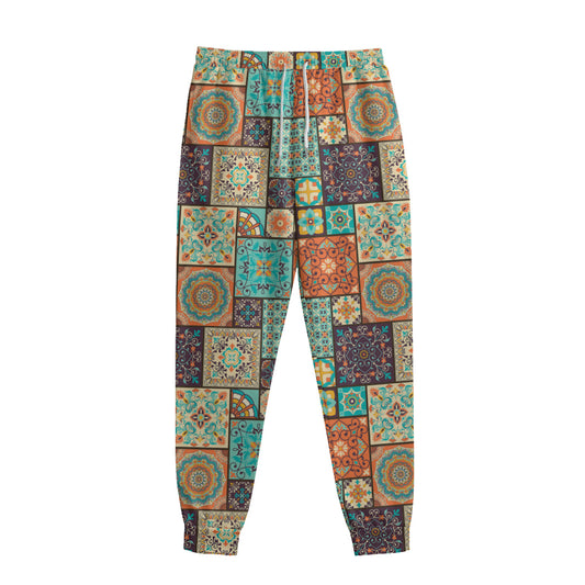 Vintage Floral Patchwork Pattern Print Sweatpants