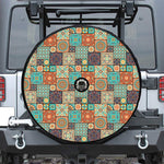 Vintage Floral Patchwork Pattern Print Tire Cover With Camera Hole