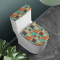 Vintage Floral Patchwork Pattern Print Toilet Lid And Tank Cover Set