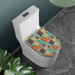 Vintage Floral Patchwork Pattern Print Toilet Lid Cover