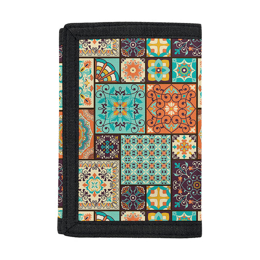 Vintage Floral Patchwork Pattern Print Trifold Wallet