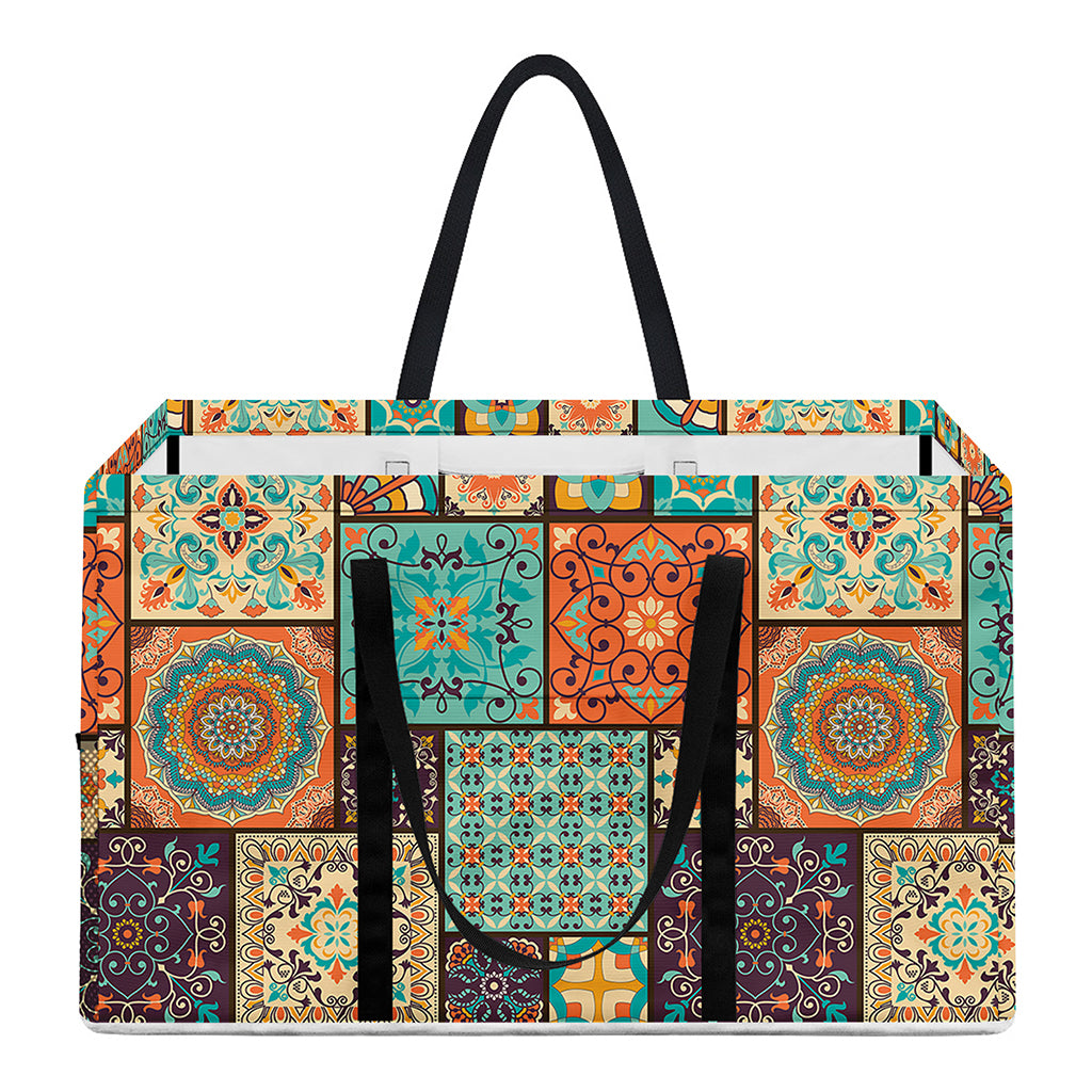 Vintage Floral Patchwork Pattern Print Utility Tote Bag