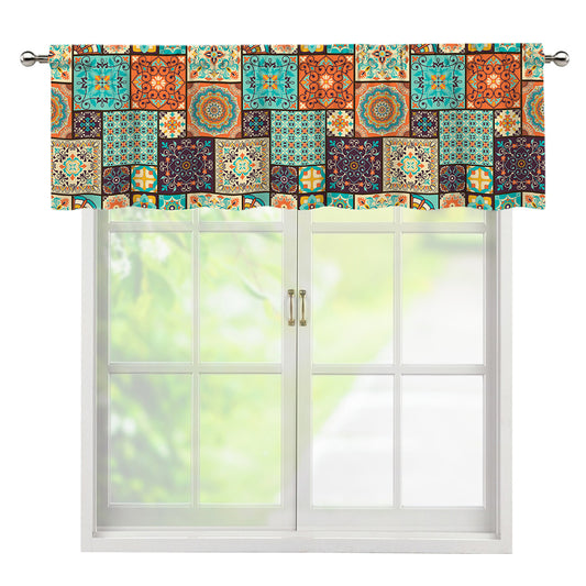 Vintage Floral Patchwork Pattern Print Window Valance