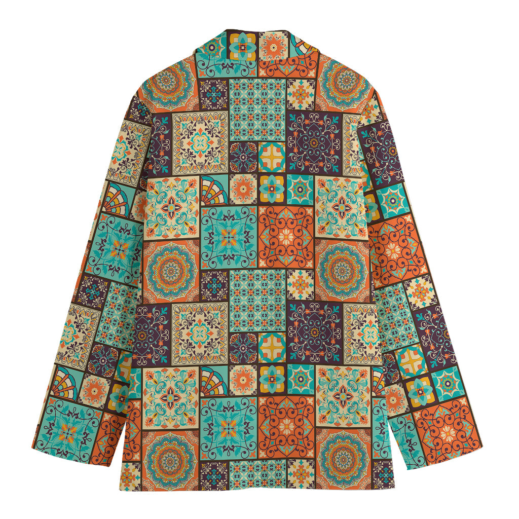 Vintage Floral Patchwork Pattern Print Women's Blazer