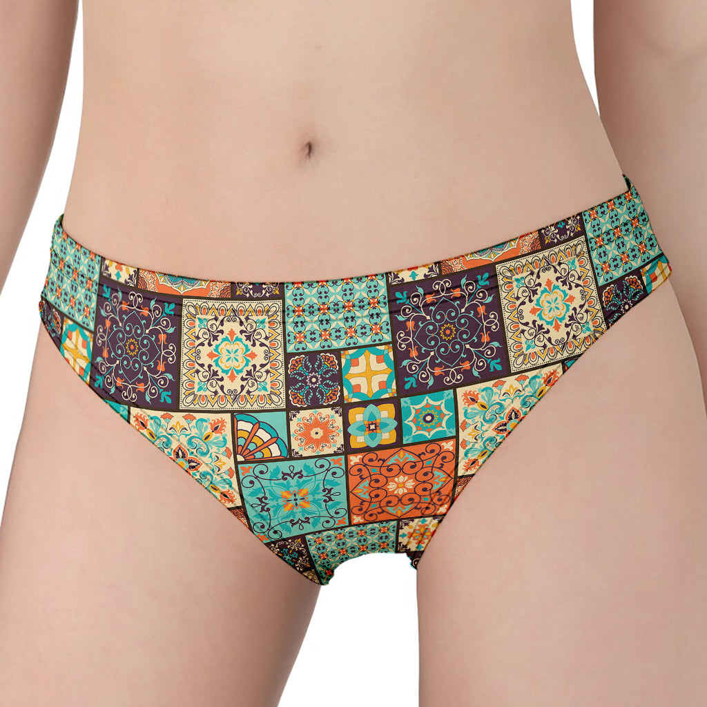 Vintage Floral Patchwork Pattern Print Women's Panties