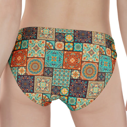 Vintage Floral Patchwork Pattern Print Women's Panties