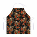 Vintage Floral Skull Pattern Print Adjustable Apron