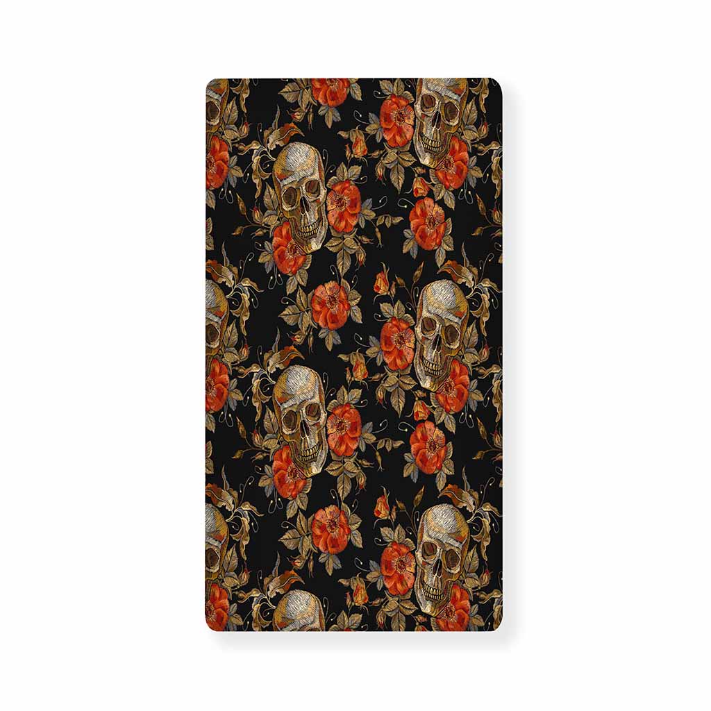 Vintage Floral Skull Pattern Print Baby Crib Sheet