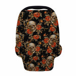 Vintage Floral Skull Pattern Print Baby Seat Cover