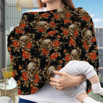 Vintage Floral Skull Pattern Print Baby Seat Cover