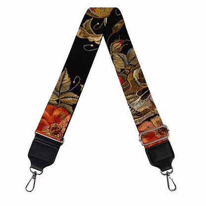 Vintage Floral Skull Pattern Print Bag Strap