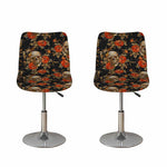 Vintage Floral Skull Pattern Print Bar Stool Covers