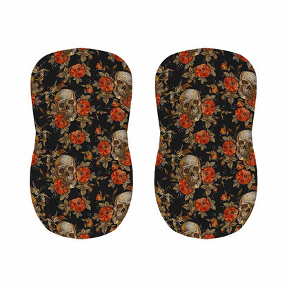 Vintage Floral Skull Pattern Print Bar Stool Covers