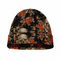 Vintage Floral Skull Pattern Print Beanie