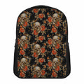 Vintage Floral Skull Pattern Print Casual Backpack