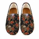 Vintage Floral Skull Pattern Print Casual Shoes