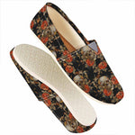 Vintage Floral Skull Pattern Print Casual Shoes