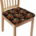 Vintage Floral Skull Pattern Print Chair Cushion Cover