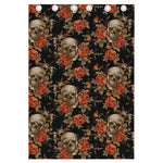 Vintage Floral Skull Pattern Print Curtain