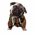 Vintage Floral Skull Pattern Print Dog Zip Up Hoodie