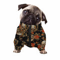Vintage Floral Skull Pattern Print Dog Zip Up Jacket