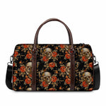 Vintage Floral Skull Pattern Print Duffle Bag