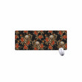 Vintage Floral Skull Pattern Print Extended Mouse Pad