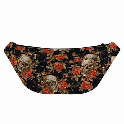 Vintage Floral Skull Pattern Print Fanny Pack