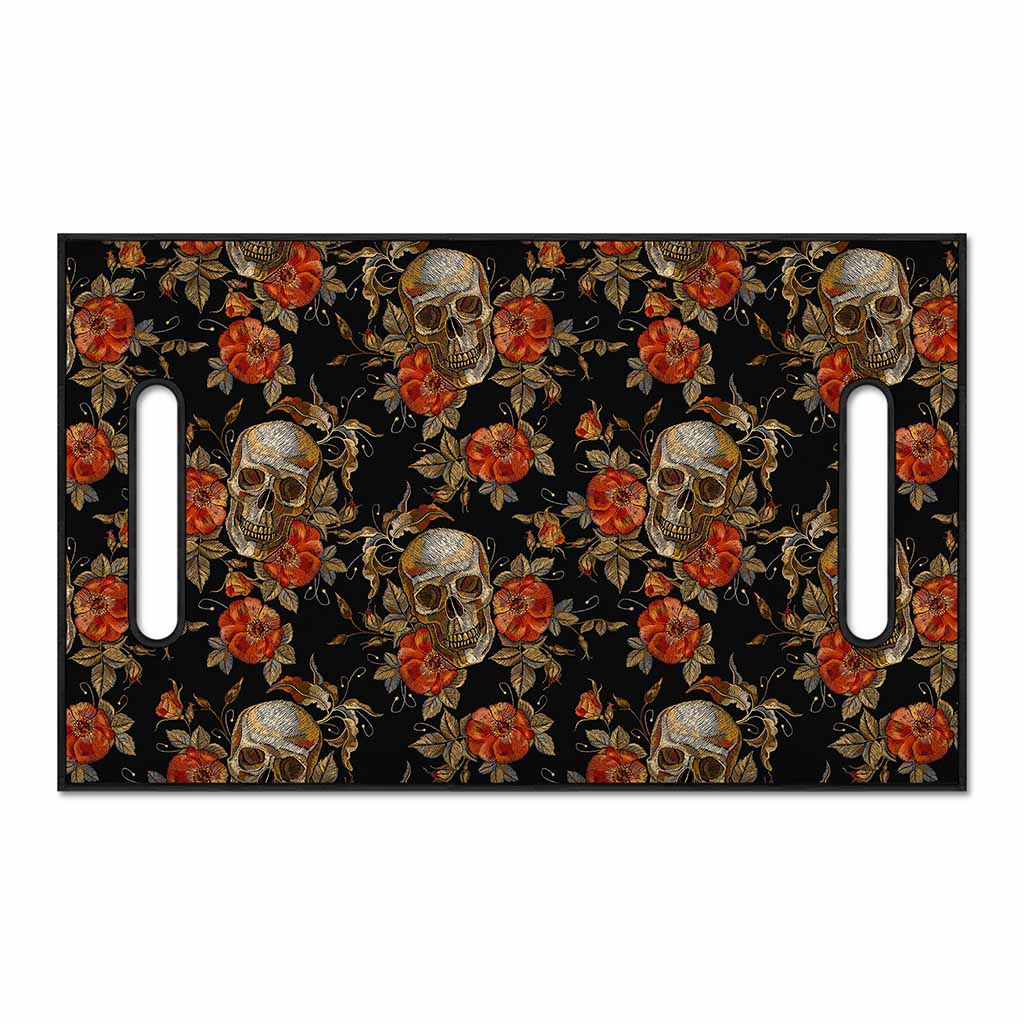 Vintage Floral Skull Pattern Print Golf Cart Seat Cover