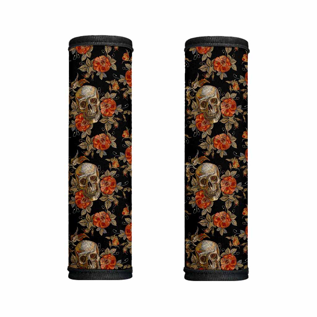 Vintage Floral Skull Pattern Print Handle Covers