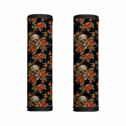 Vintage Floral Skull Pattern Print Handle Covers
