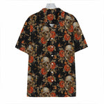 Vintage Floral Skull Pattern Print Hawaiian Shirt