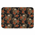 Vintage Floral Skull Pattern Print Indoor Door Mat